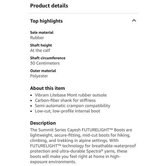 North Face Summit Cayesh FUTURELIGHT Boots Summit Series Waterproof trekking 10 - Picture 16 of 16